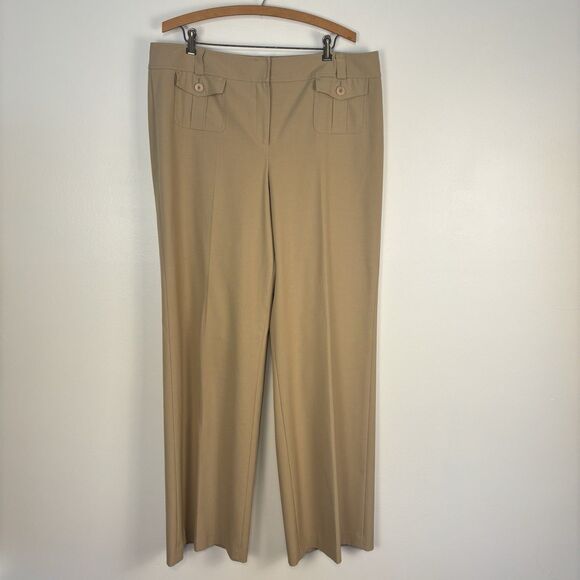 Talbots Womens Size 16 L Khaki Tan Front Patch Pockets Dress Pants Trousers READ - Picture 1 of 8
